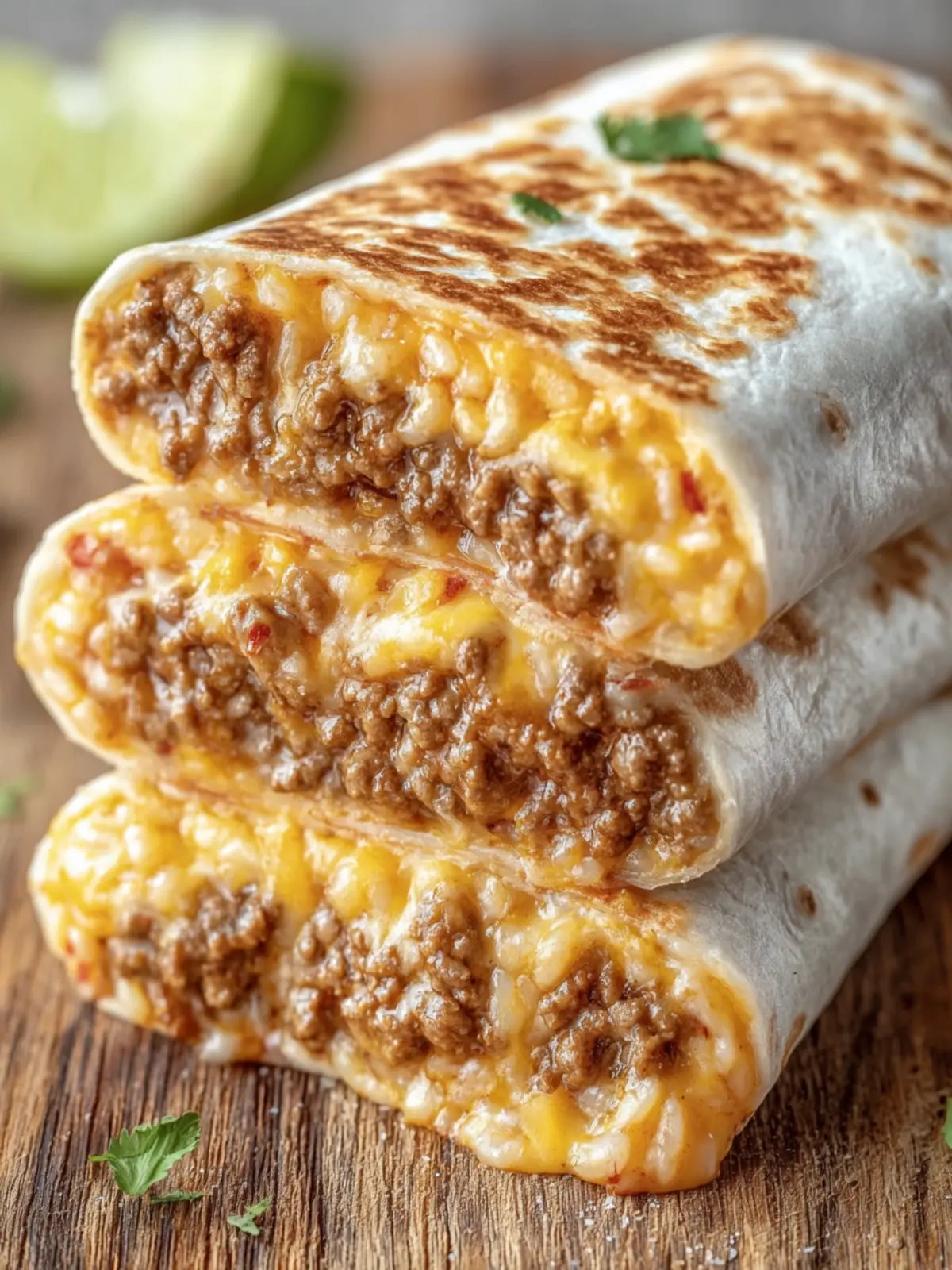 Cheesy Beef Burrito Wraps First Image