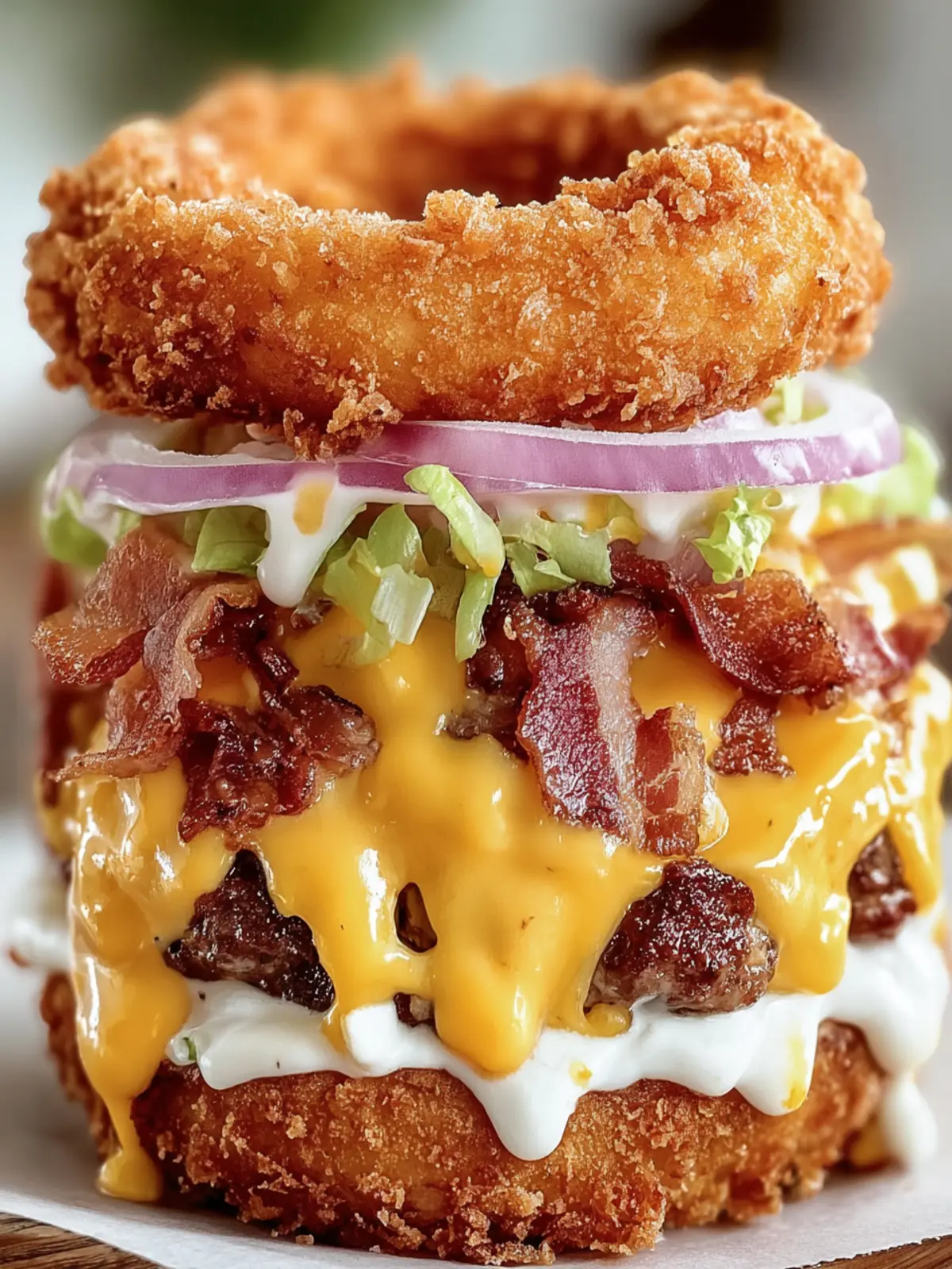 Crispy Onion Bacon Burger Deluxe First Image