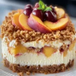 Peach Crumble Cheesecake Dessert First Image