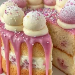 Whimsical Pink Drizzle Cake First Image