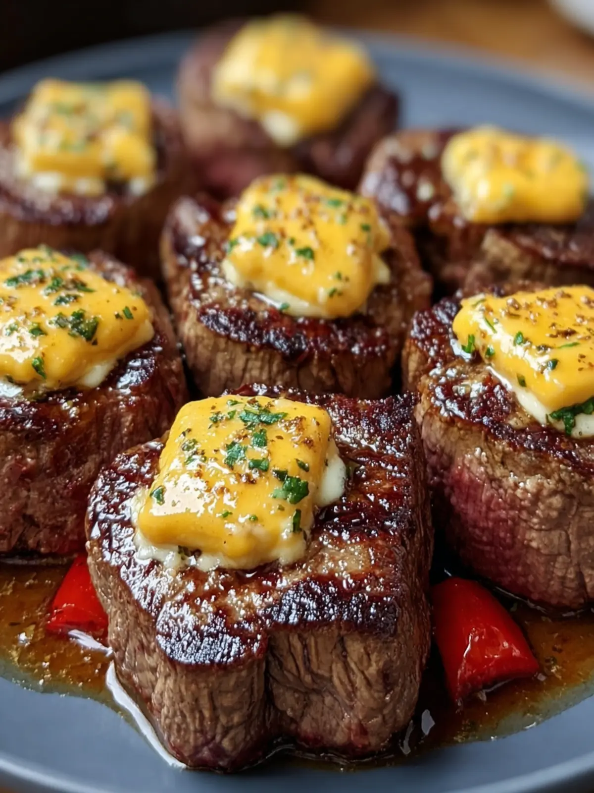Grilled Beef Medallions with Cheese First Image