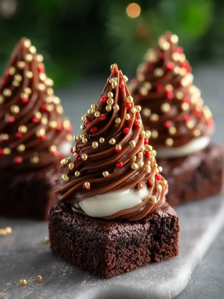 Festive Chocolate Christmas Tree Brownies First Image