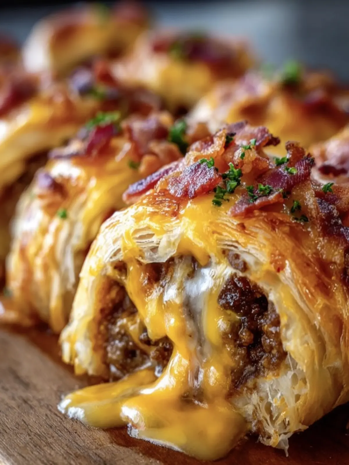 Cheesy Beef Bacon Pastry Roll First Image