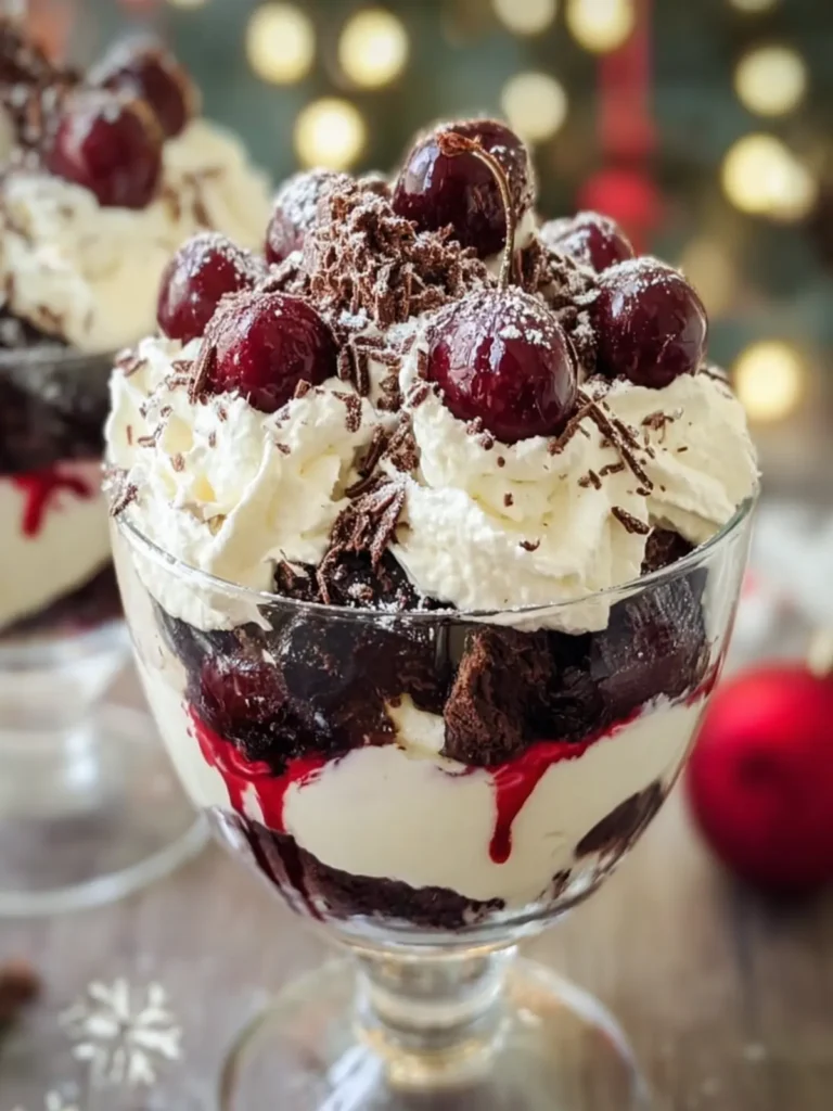 Festive Black Forest Trifle Dessert First Image