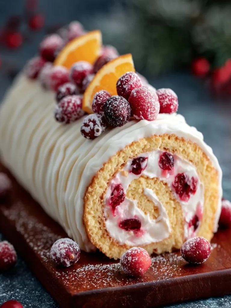 Festive Cranberry Orange Yule Log First Image