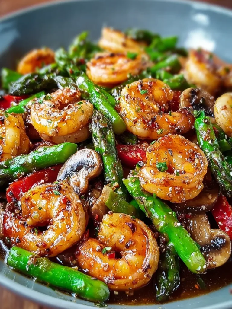 Shrimp & Asparagus Stir-Fry with Mushrooms First Image