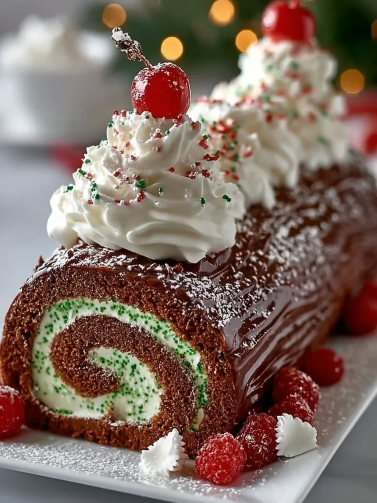 Festive Christmas Yule Log Cake First Image