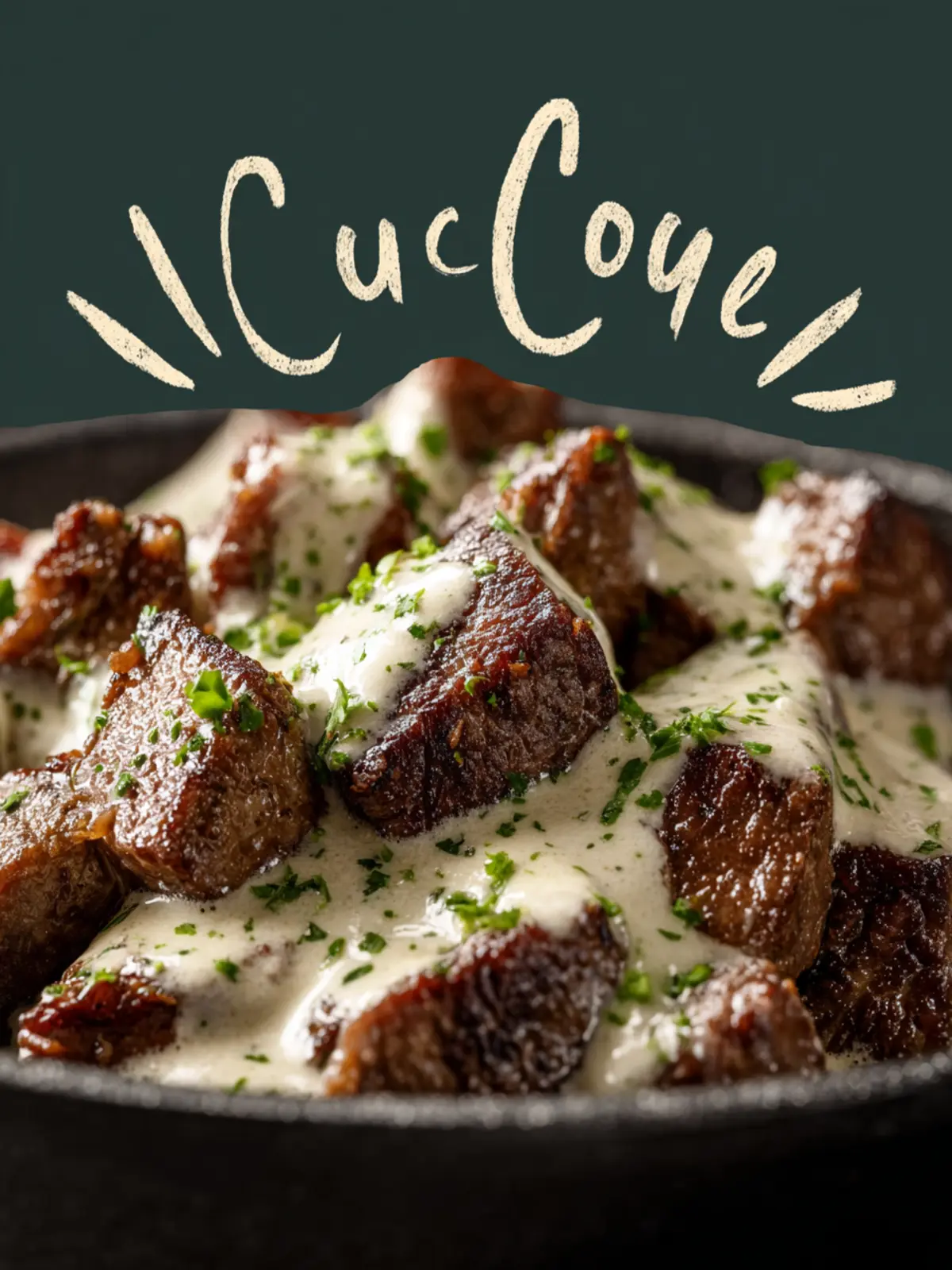 Garlic Butter Steak Bites with a Rich Parmesan Cream Sauce Recipe First Image