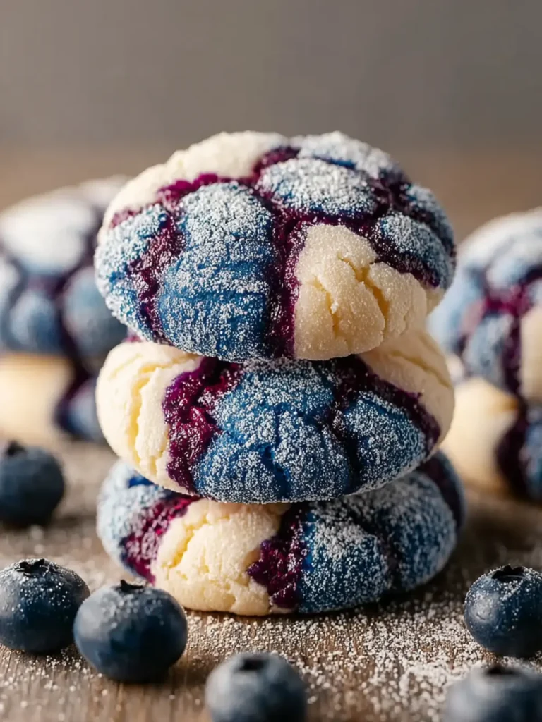 Blueberry Crinkle Cookies First Image