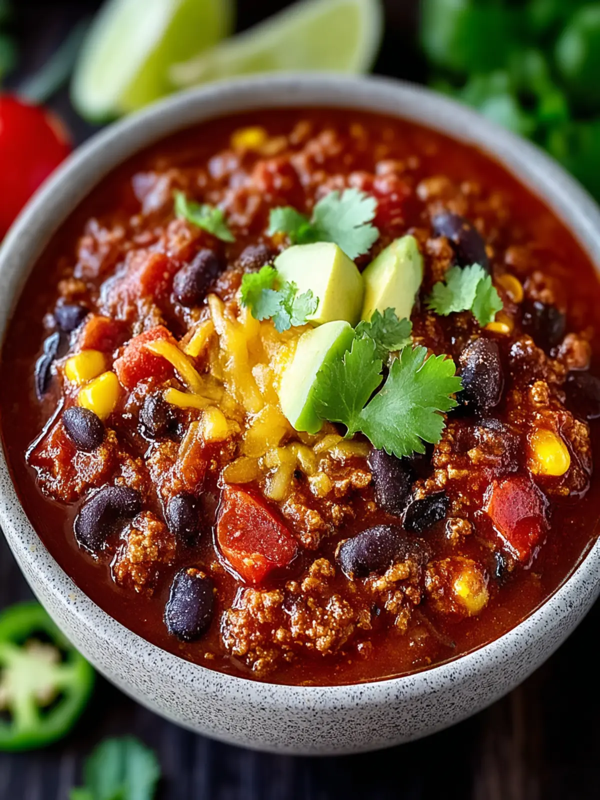 Hearty Turkey Chili with Veggies and Black Beans Recipe First Image