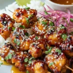 Irresistible Ginger Sesame Honey Chicken Skewers Recipe First Image