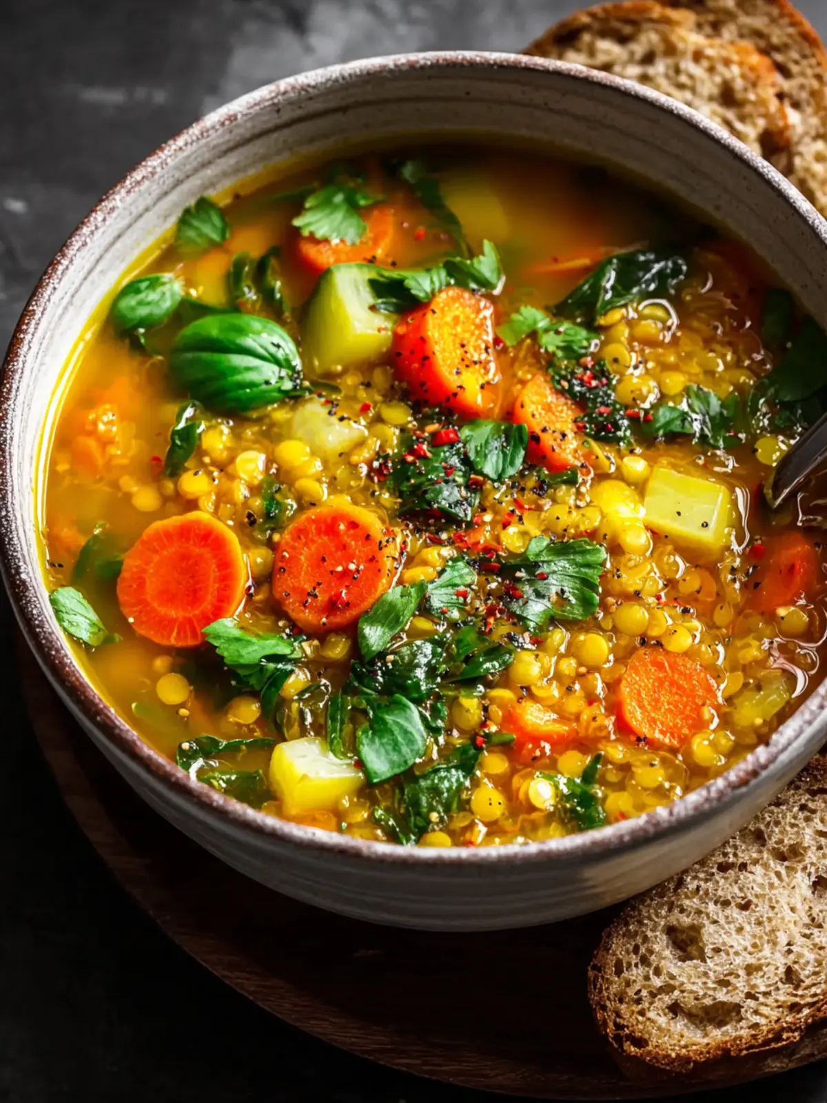 Turmeric Lentil Vegetable Soup Recipe First Image