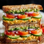 Irresistible Healthy Veggie Sandwich with Hummus Spread First Image