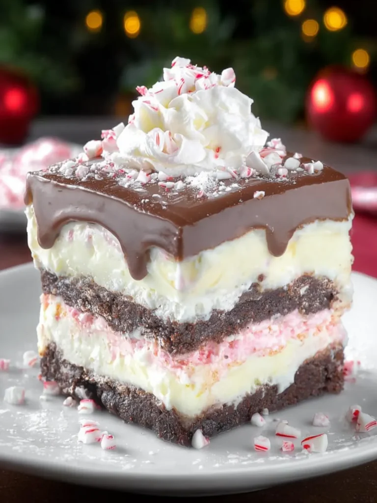 Chocolate Peppermint Lasagna – Easy No Bake Christmas Dessert First Image