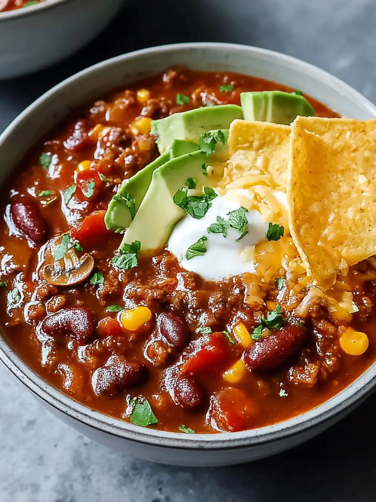 Irresistible One Pot Vegan Chili with Mushrooms & Beans First Image