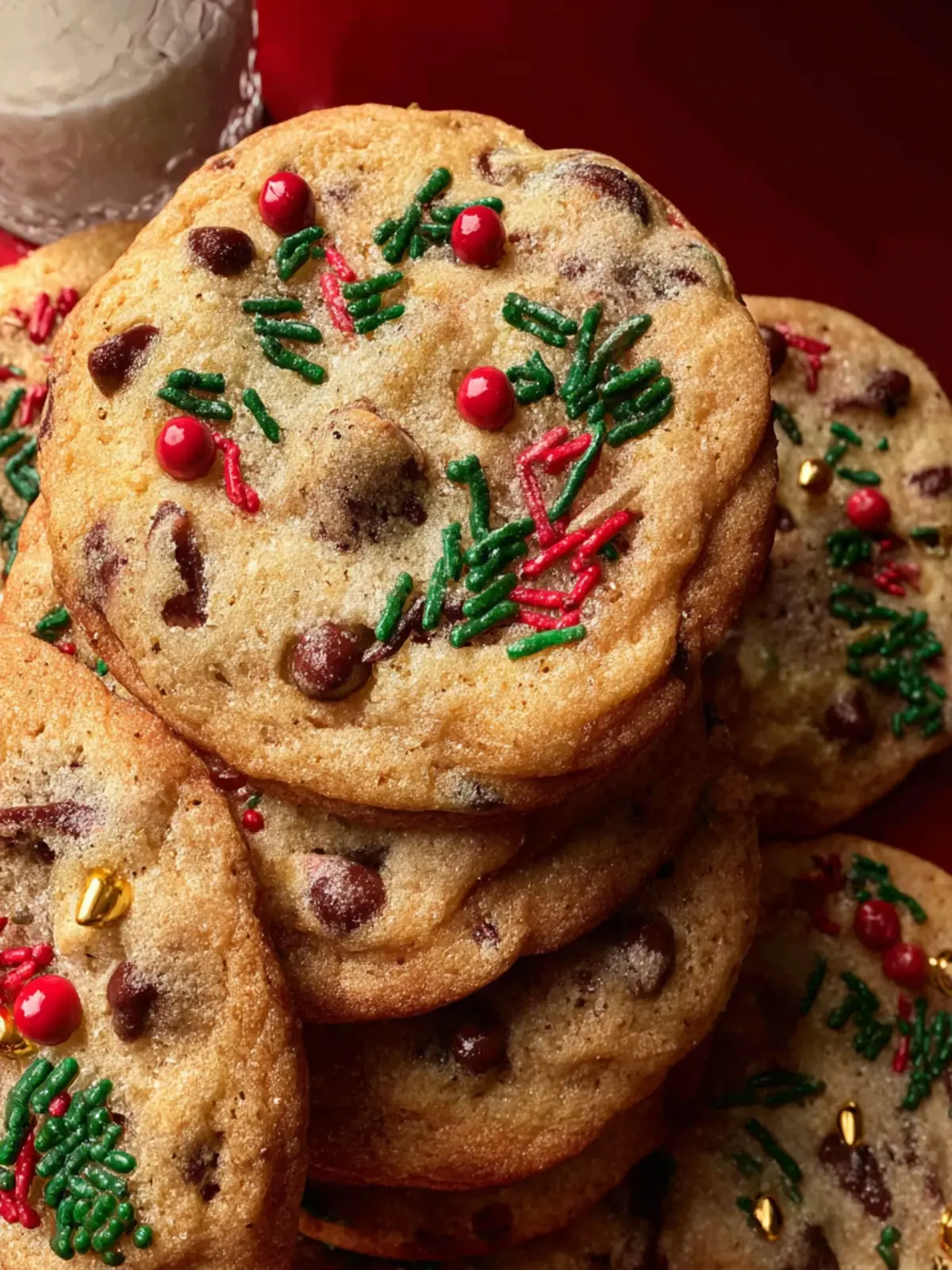 Chocolate Chip Christmas Cookies First Image