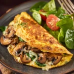 Mushroom Omelette With Spinach And Cheese First Image