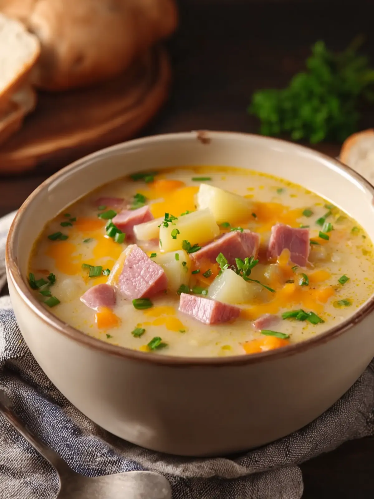 Cheesy Ham and Potato Soup First Image