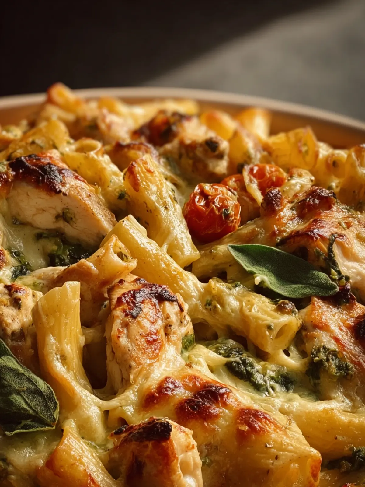 Creamy Pesto Chicken Pasta Bake First Image