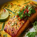One Pan Coconut Curry Salmon with Garlic Butter First Image