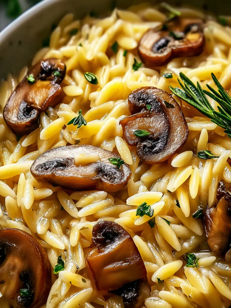 Irresistible Tasty Orzo with Mushrooms Recipe Delight First Image