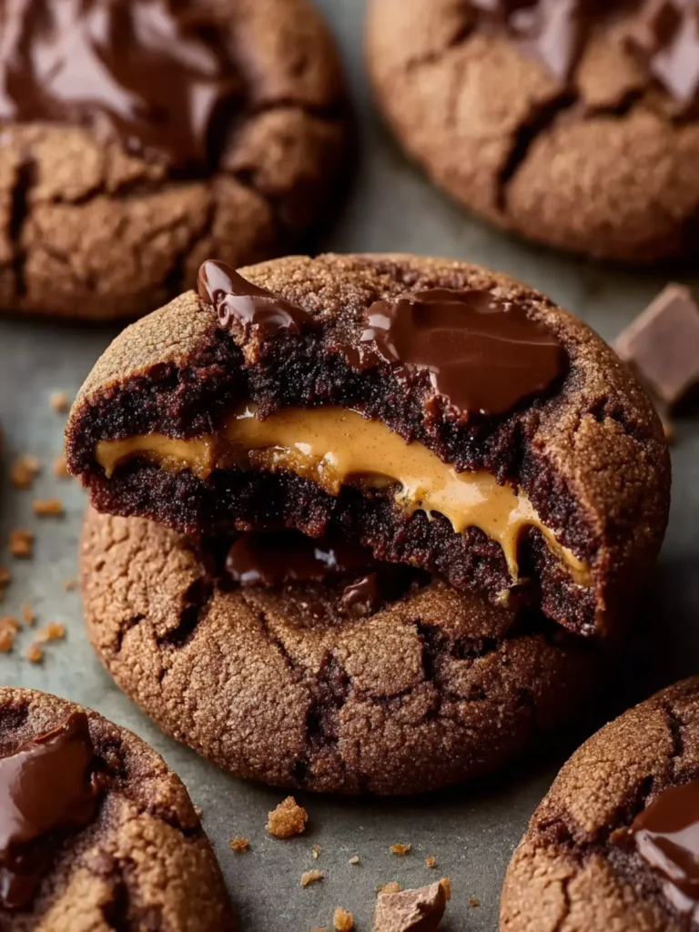 Chocolate Peanut Butter Filled Cookies First Image