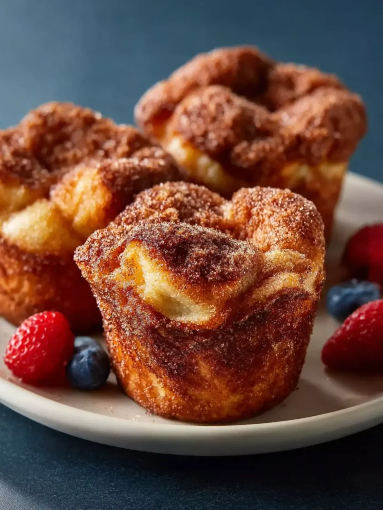 Cinnamon Sugar French Toast Muffins First Image