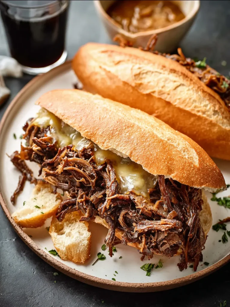 Slow Cooker French Dip Sandwiches First Image