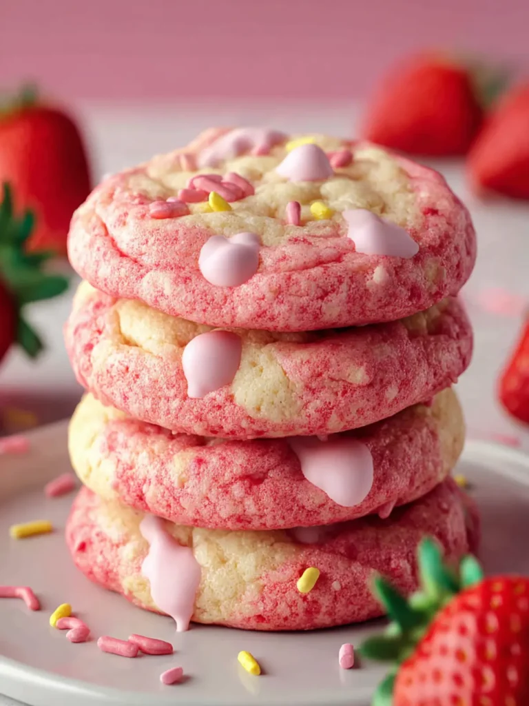 Strawberry Milkshake Cookies: Sweet and Gooey Delight First Image