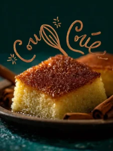 Basbousa (Egyptian Semolina Cake) with Cinnamon Simple Syrup Recipe First Image