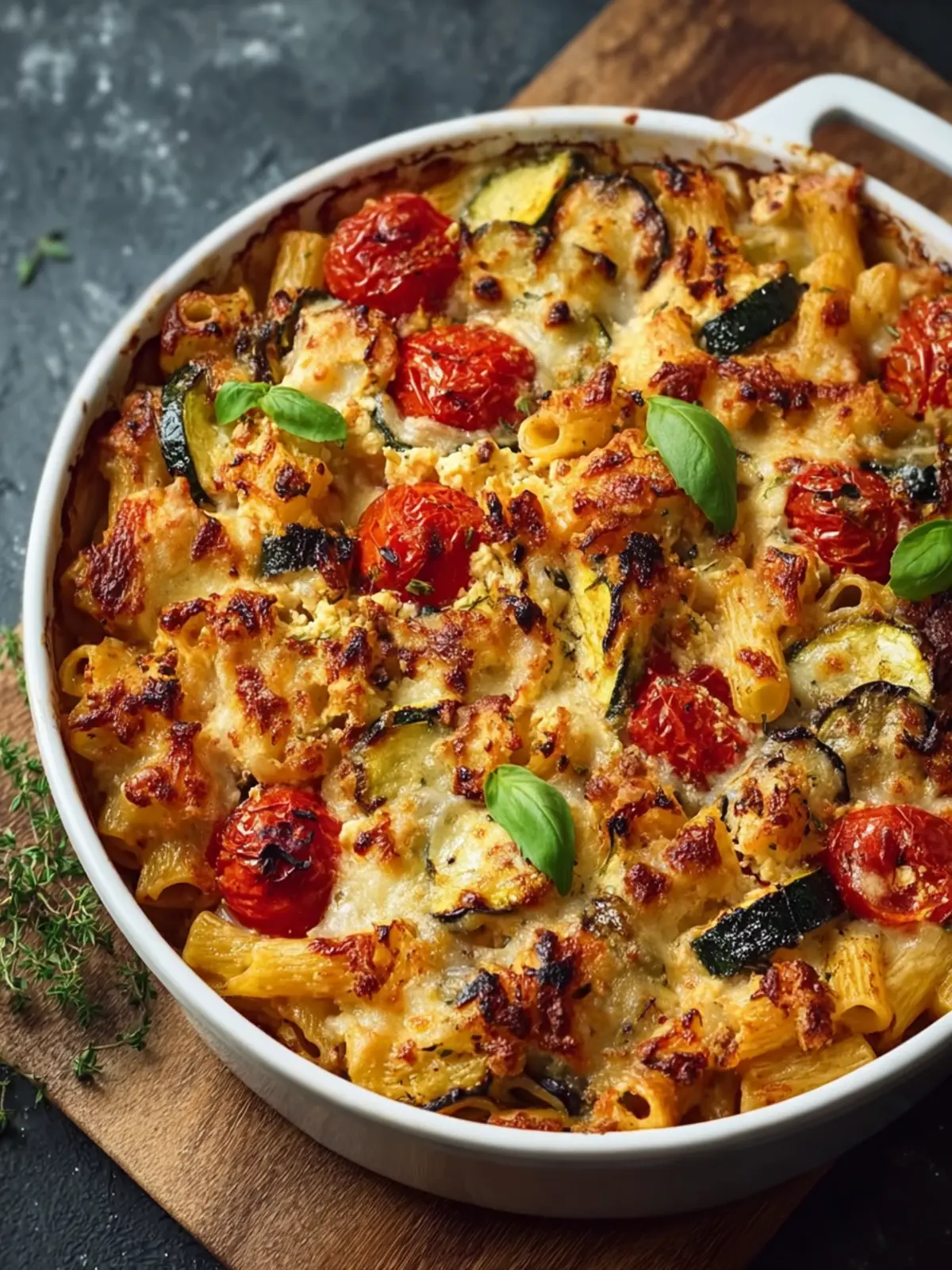 Healthy Baked Feta Pasta with Vegetables First Image