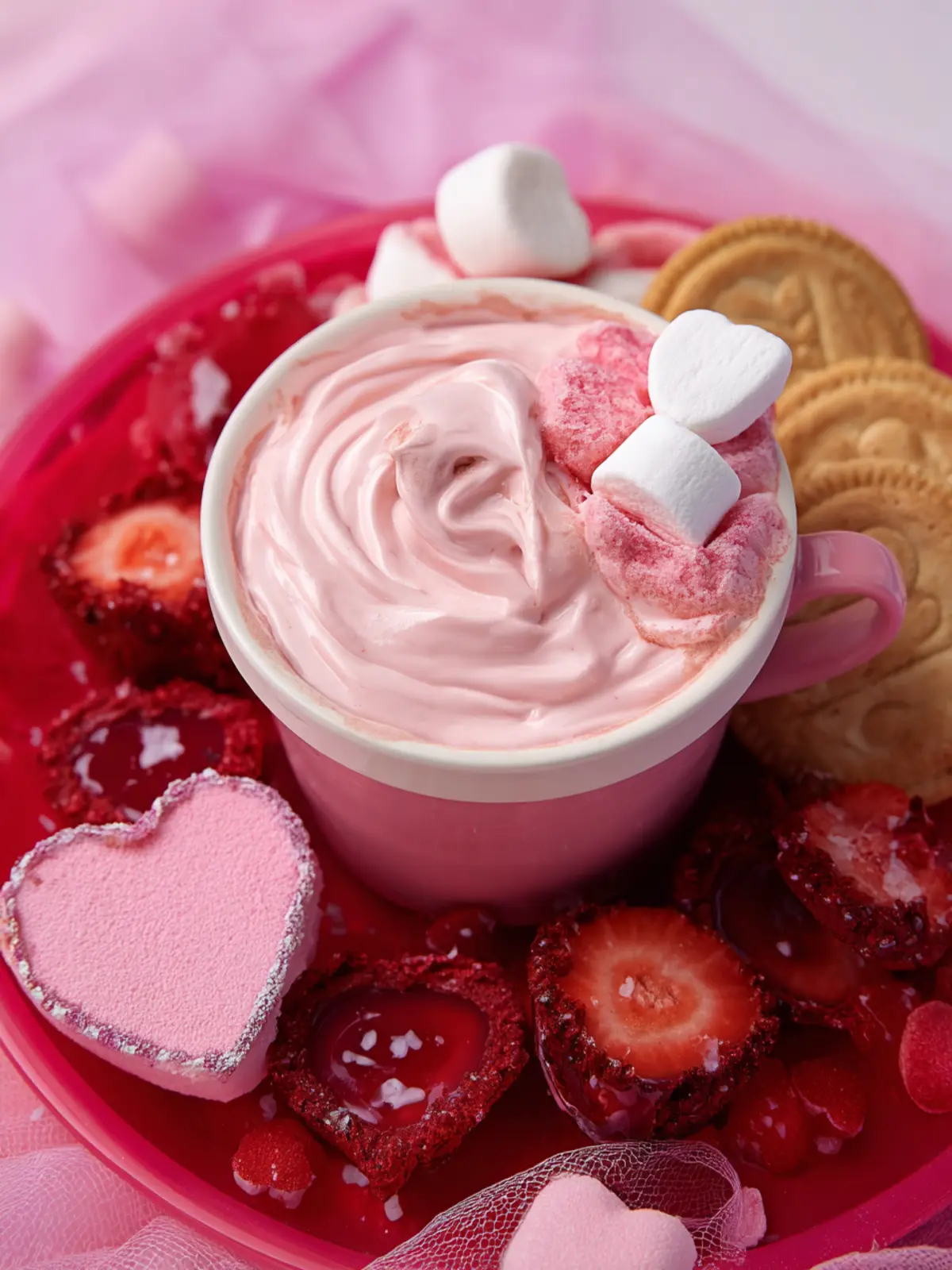 Pink Hot Chocolate Valentine’s Dessert Dip First Image