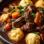 Slow Cooker Beef Stew and Dumplings First Image