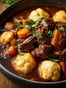 Slow Cooker Beef Stew and Dumplings First Image