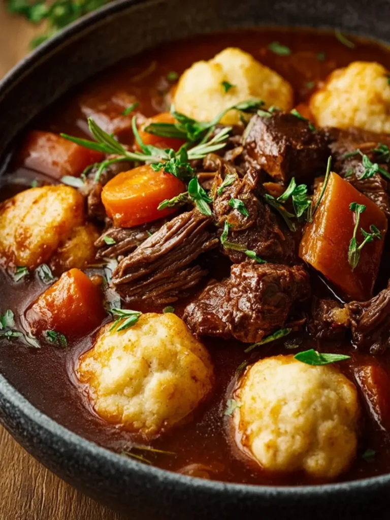 Slow Cooker Beef Stew and Dumplings First Image