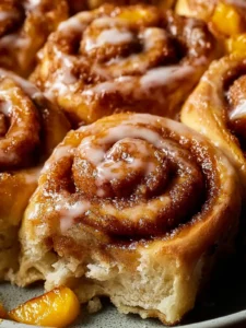 peach cobbler cinnamon rolls First Image