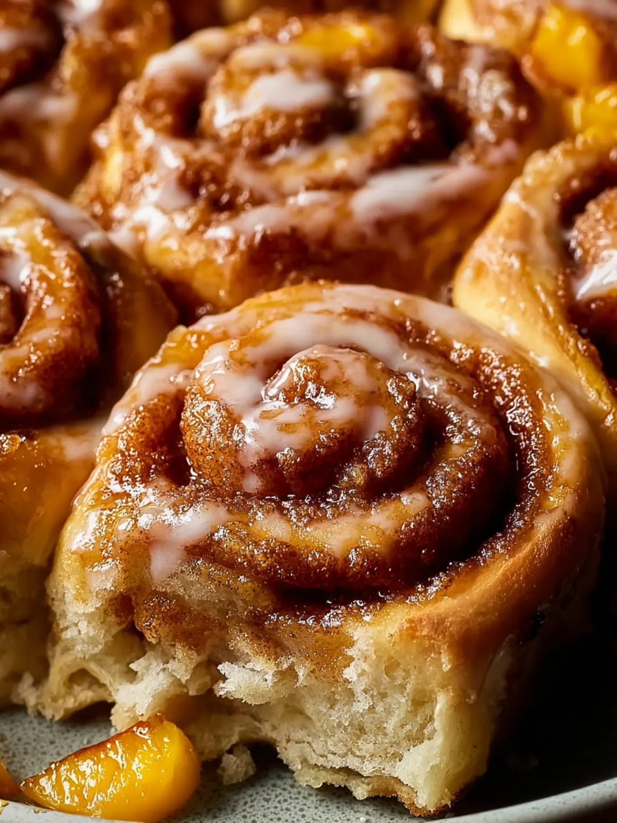 peach cobbler cinnamon rolls First Image